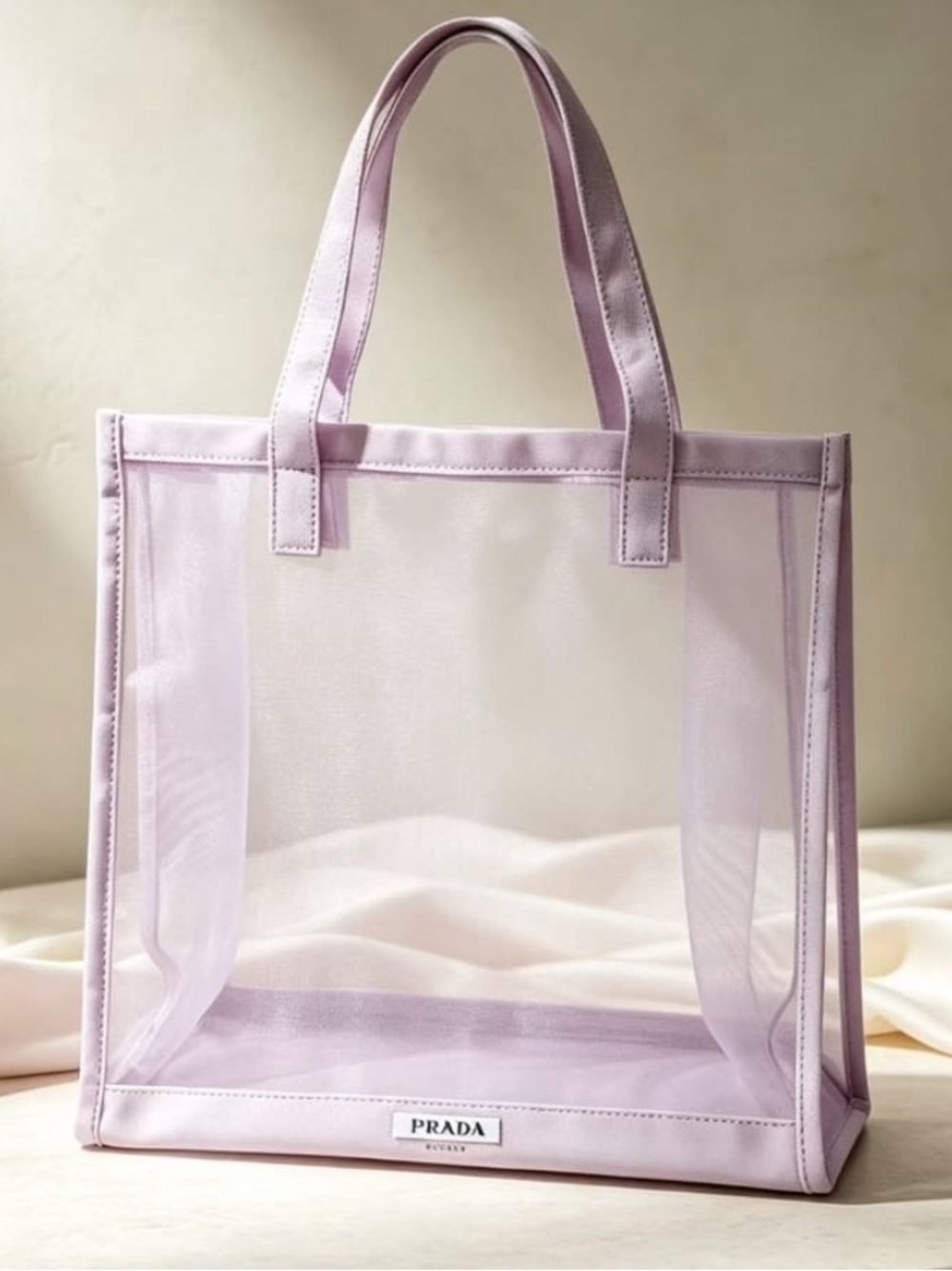 Prada Beauty Mesh Lilac Tote